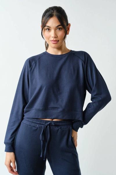 Brushed Hacci Lounge Long Sleeve Pullover