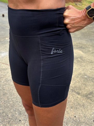 MONO B BIKER SHORT BLACK: FORTE POCKET