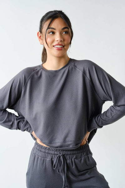 Brushed Hacci Lounge Long Sleeve Pullover