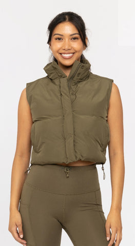 Mono B Puffy Vest Green