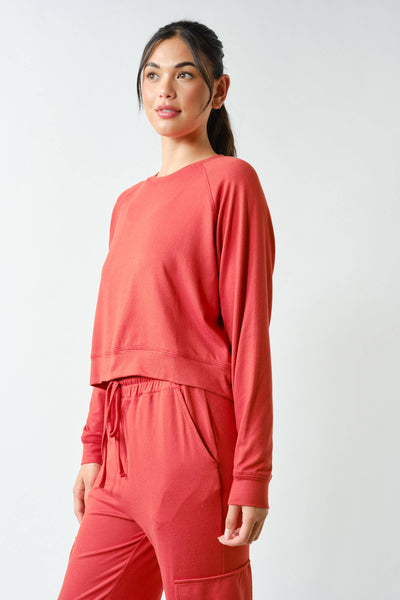 Brushed Hacci Lounge Long Sleeve Pullover