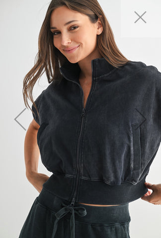 Mono B Zip Vest Navy