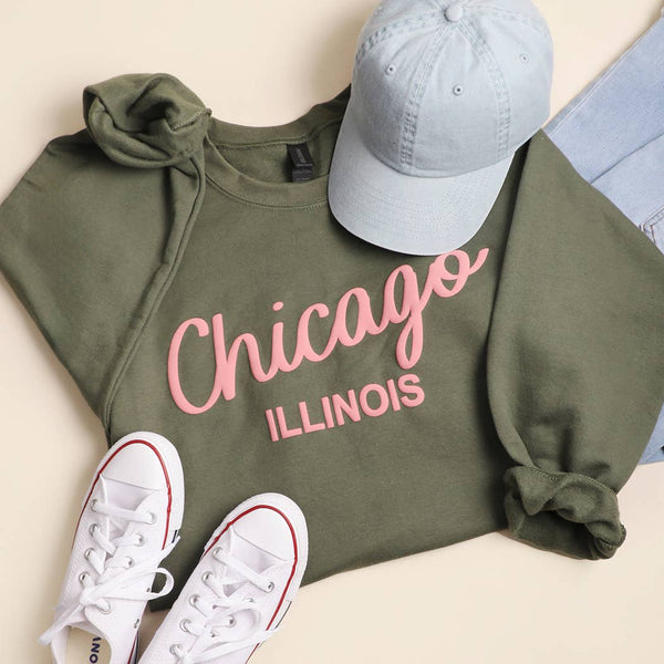 Custom City & State Puff Print Heavyweight Sweatshirt