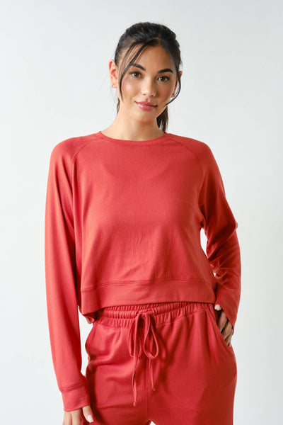 Brushed Hacci Lounge Long Sleeve Pullover