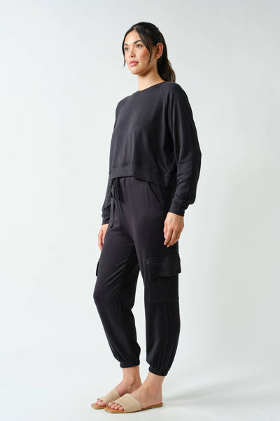 Brushed Hacci Lounge Long Sleeve Pullover