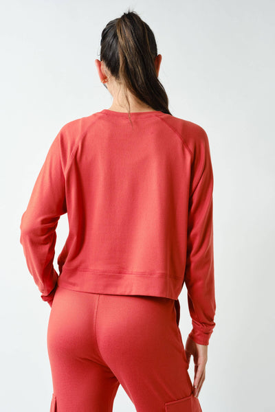 Brushed Hacci Lounge Long Sleeve Pullover