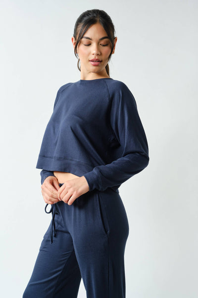 Brushed Hacci Lounge Long Sleeve Pullover