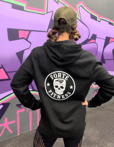 Long Hoodie SKULL NC LOGO Black
