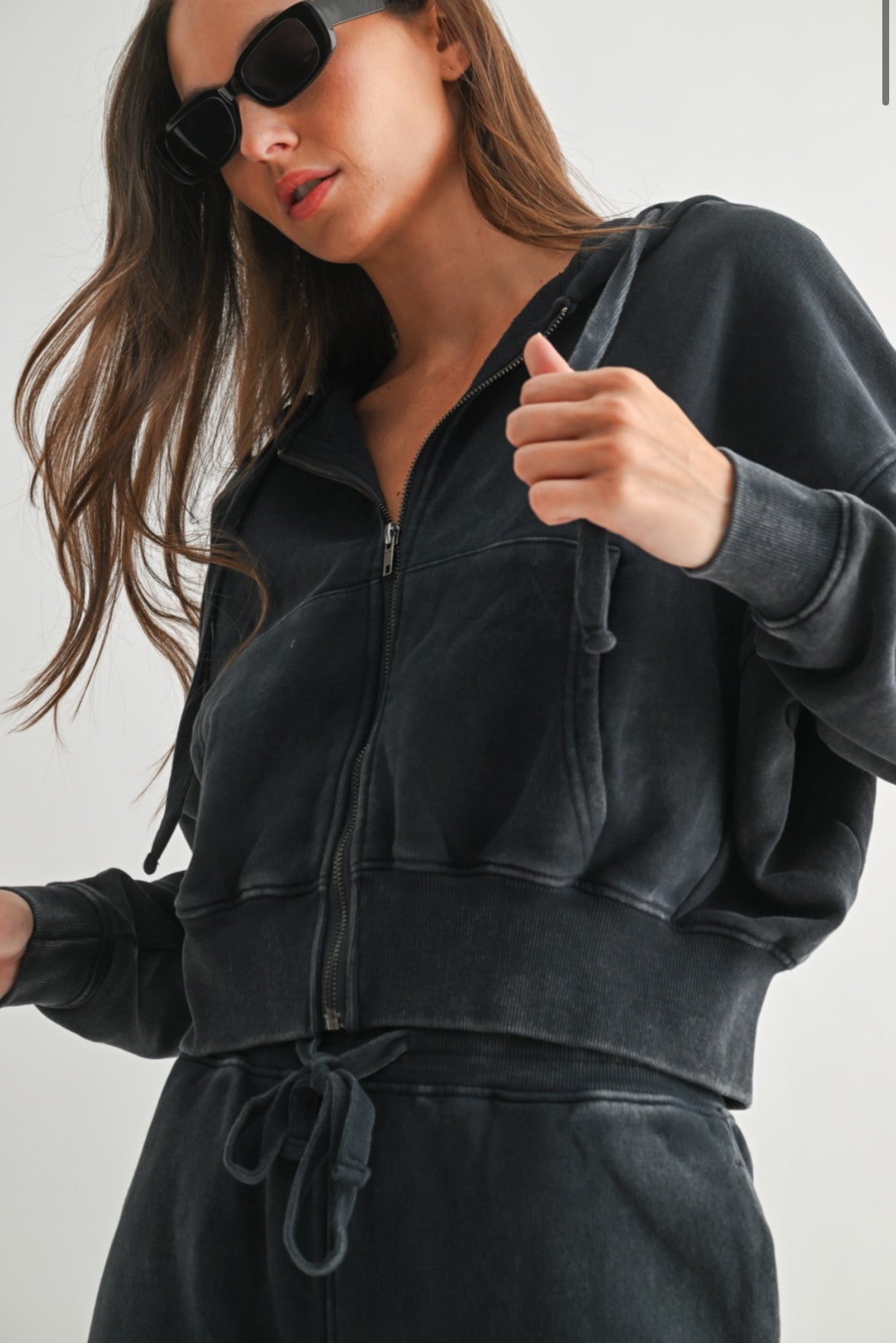 Mono B Deep Navy/Black Zip Hoodie