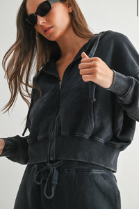 Mono B Deep Navy/Black Zip Hoodie