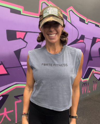 NAVY WASH Forte Fitness Crop Muscle Tank