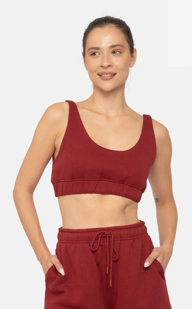 Mono B Sweat Shirt Sports Bra Red