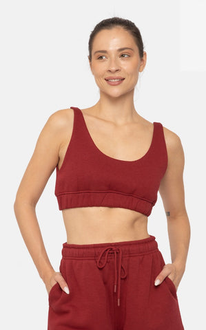 Mono B Sweat Shirt Sports Bra Red