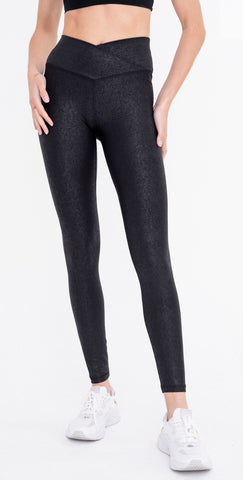 Faux Leather Crossover Legging