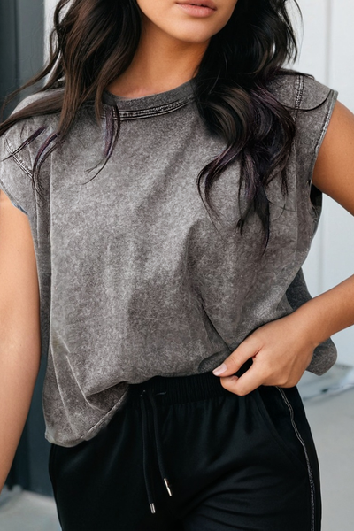 LAS Mineral Wash Boxy Fit Cotton Tank Top (S-XL)