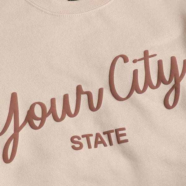 Custom City & State Puff Print Heavyweight Sweatshirt