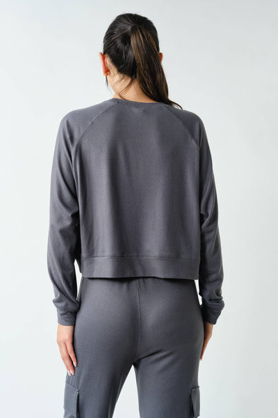 Brushed Hacci Lounge Long Sleeve Pullover