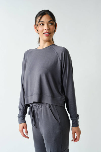Brushed Hacci Lounge Long Sleeve Pullover