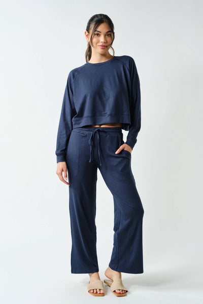 Brushed Hacci Lounge Long Sleeve Pullover
