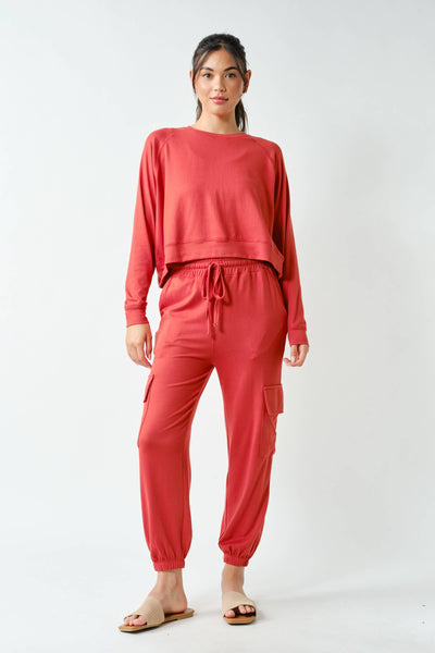 Brushed Hacci Lounge Long Sleeve Pullover